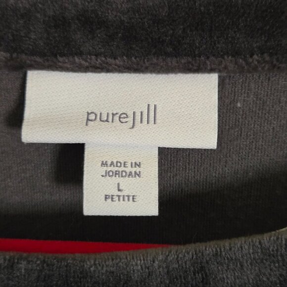 J. Jill Pure Jill Charcoal Velvet Kimono Sleeve Oversized Top Size L - Picture 5 of 6